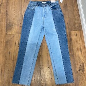 PacSun High Rise Straight Two Tone Jeans
